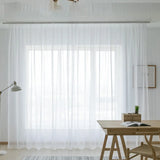 Boxtoday  2pcs White Tulle Curtains Luxury Living Room Bedroom Window Garden Yard Screening Decoration