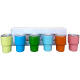 Boxtoday 6Pcs/SET Mini 3oz Sublimation Blanks Stainless Steel Tumbler 6 Colors Liqueur Glass Wine Tumbler Children Kids Cup with Straw