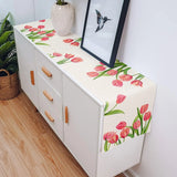 Boxtoday Spring Tulips Flowers Linen Table Runner Dresser Scarves Dining Table Runner Kitchen Wedding Party Holiday Outdoor Picnic Decor