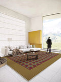 Boxtoday Minimalist Green Plaid Rug Artistic Luxury Decoration Living Room Carpets Retro Easy Clean Bedroom Carpet Washable Non-Slip Rugs