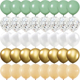 Boxtoday 40PCS Sage Green Gold White Latex Confetti Balloons Baby Shower Birthday Wedding Party Decorations Globos