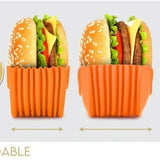 Boxtoday 4pcs Silicone Hamburger Holders Retractable Burger Clip Sandwich Hamburger Fixed Box Pancake Holders Kitchen Specialty Tools