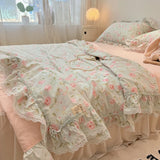 Boxtoday Summer Quilt   2024 New  Cotton Korean Ins Lace Fragmented Series  Air Condition Quilt High Quality Summer Blanket set