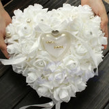 Boxtoday Romantic Rose Wedding Ceremony Favors Heart Shaped Pearl Gift Ring Box Ring Bearer Pillow Cushion