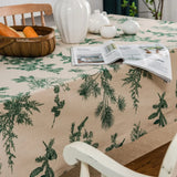 Boxtoday Cotton Linen Printed Pine Rectangular Fitted Tablecloth for mantel mesa party wedding kitchen dining decor table met cover