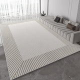 Boxtoday Light Grey Carpet Luxurious Geometric Stripes Living Room Carpets Large Size Decorative Rugs Comfortable Easy Clean Bedroom Rug