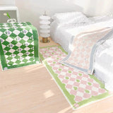 Boxtoday Cute Love Carpets Green Plaid Flower Rugs Girls Room Decorative Rug Bedroom Bedside Carpets Comfortable Soft Sofa Corridor Mat