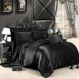 Boxtoday Summer Satin Bedding Set Comforter  Duvet Cover Bed Sheet Pillow Quilt Cover Single/Double/Queen Size Quilted