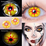 Boxtoday 1Pair Anime Color Contact Lenses for Eyes Yearly Red Lenses Black White Lenses Halloween Eye Lens Cosplay Eye Contacts