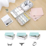 Boxtoday 1/10/15 Grid Plastic Underwear Storage Box with Cover with Mark Closet Organizer Drawer for Underwear Socks Box Bra Organizer