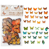 Boxtoday 40pcs Colorful Butterfly Wings Stickers Epoxy Resin Fillings Plant Sticker for DIY Silicone Mold Filler Nail Art Crafts Decor