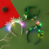 Boxtoday Christmas Hair Band Glowing Headband Xmas Tree Snowflake Hair Band Deer Horn Light Flashing Headwear Merry Christmas Gift