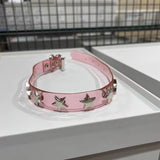 Boxtoday  Sweet Star Women's Leather Alloy Necklace Female Punk Pink Collar For Concert Party Girls Jewelry Accessories