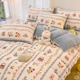 Boxtoday Winter Thickened Warm Flannel Queen Bedding Set Home Textile Cartoon Cute Duvet Cover Sheet Pillowcase 4pcs Luxury Bed Linen Set