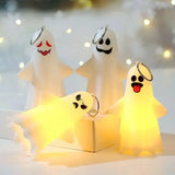 Boxtoday 2024 Carrying Little Ghost Nightlight Halloween Mini Glowing Ghost Pendant Adorable Ghosts Statue Desk Shelf Decor Lamp