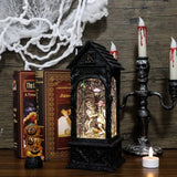 Boxtoday Halloween Ghost Projection Snow Globe Lantern with 6-Hour Timer, Battery Operated for Spooky Halloween Festival Party