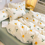 Boxtoday INS Pink Yellow Duvet Cover Set No Filling Grid Flower Boys Girls Single Queen Size Soft Bed Linen Pillowcases Cute Bedclothes