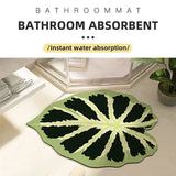 Boxtoday Bathroom Mat U Shape Leaf Absorbent Bath Foot Mats Carpet Anti-Slip Rubber Room Rugs Toilet Floor Shower Pad Entrance Door Mat