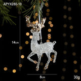 Boxtoday Christmas Tree Acrylic Toy Pendant Elk Bells Transparent Snowflake Pendants With Sequins Home Xmas Party Decor Accessories Props