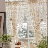 Boxtoday Curtain Embroidery Screen Window Lace Curtain Bedroom Bay Window Door Curtain Partition Romantic Pastoral Curtain