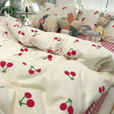 Boxtoday Korean Style Bedding Set Boys Girls Twin Queen Size Duvet Cover Flat Sheet Pillowcase Bed Linens Kids Adult Fashion Home Textile