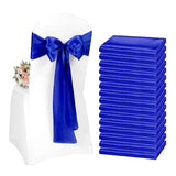 Boxtoday 10/50pcs Satin Chair Bow Sashes Wholesale Wedding Chair Knot Ribbon Ties For Party Event Hotel Banquet Supplies Home Decorations