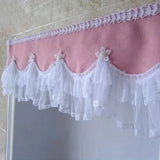 Boxtoday Korean Lovely Pink Half Curtain Valance For Girls Princess Bedroom Romantic Lacework Curtain Canopy Kitchen Doorway Decor AD827E