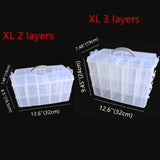 Boxtoday 20 & 30 Grids XL Plastic Storage Box Portable Detachable Home Organizer Transparent Makeup Organizer porta joias