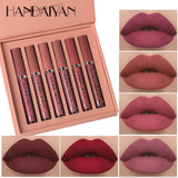 Boxtoday 6Pcs Makeup Lipstick Liquid Velvet Matte Gloss Lip Red Lipstick Nude Women Long Lasting Waterproof Beauty Cosmetic Kit