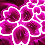 Boxtoday Sakura Neon Sign Cute Style LED Neon Light Dimmable Engraving Art Wall Light Suitable for Bedroom Playroom Florist Birthday Gift