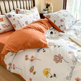 Boxtoday Ins Korean Bedding Set White Blue Girls Duvet Cover No Filler Flat Sheet Pillowcase Single Queen Size Home Comforter Cover