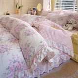 Boxtoday 100% Cotton Duvet Cover Flower Printed housse de couette Korean Bed Cover with Ruffles Comforter King Quilt Covers No Pillowcase