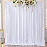 Boxtoday 2pcs 5x8/10ft Wrinkle Free White Satin Backdrop Curtains For Wedding Birthday Parties Photography Background Baby Shower Decor