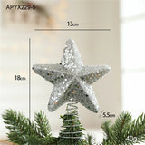 Boxtoday Sprinkled Christmas Tree Decoration Eye-Catching Glittering Pink Tree Decoration Shimmering Top Star for New Year