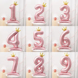 Boxtoday 42inch Crown Decor Pink Aluminum Foil Digital Balloon Number Balloon For Birthday Party Decoration Supplies Girls Birthday Favor