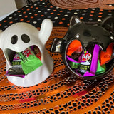 Boxtoday 2pcs Halloween Candy Bowls, Halloween Candy Dish Candle Holder Bat Ghost Ceramic Dish for Ornament Tableware Party Decor