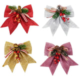 Boxtoday 1Pcs Christmas Tree Bowknot Ornaments Gift Present Party Xmas Decoration Ribbon BowChristmas Holiday Indoor Outdoor Decorations