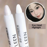 Boxtoday Glitter Highlighter Pen Pearlescent Lying Silkworm Pencil Waterproof Long-lasting Brightening Eyes Stick White Silver Eye Makeup