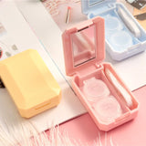 Boxtoday Color Contact Lens Case Simple Lens Case with Stick Combination Box Mirror Set