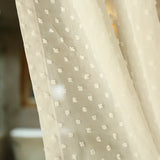 Boxtoday Solid White Short Curtains Butterfly Suspender with Embroidery Dots Cotton Window Drapes for Cafe Kitchen Door Rural Home Decos