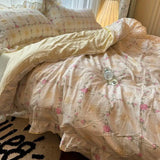 Boxtoday Korean Princess Duvet Cover Set Skin Friendly Wash Cotton Bedding Set Of Four Pieces Lace Bedin Set Bed Sheets Comforter Cover