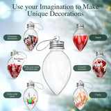 Boxtoday Fillable Light Bulb Shaped Christmas Ornaments Plastic Candy Containers DIY Clear Filled Bulbs with Screw Off Caps for Christmas