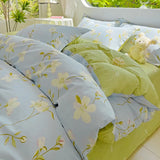 Boxtoday 2024 Hot Flora Style 100% Cotton Bedding Set Printed  Four Piece Set Pure Cotton  Bed Sheet Set Duvet Cover Queen King Size