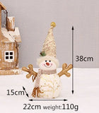 Boxtoday 48cm -75cm Printed Fabric Plush Scalable Snowman Doll Christmas Family Party Decorative Ornaments Happy 2024 New Year