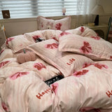 Boxtoday Ins Bedding Set with Duvet Cover Flat Sheet Pillowcases No Filler Full Queen Size Cute Girls Boys Home BedSpread