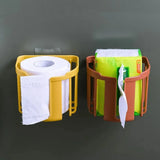 Boxtoday Bathroom Kitchen Tissue Box Punch-Free Toilet Paper Shelf Wall-Mounted Sticky Paper Storage Box Roll Paper Holder Toilet Storage