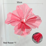 Boxtoday Organza Handmade Silk Poppy Big Flower Wedding Road Guide Chrysanthemum DIY Party Window Decoration Decoration 50cm/60cm70cm