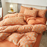 Boxtoday Cotton Soft Bedding Set Stripe Printing Duvet Cover with Pillow Case Flowers Quilt Cover Pillowcases Sets