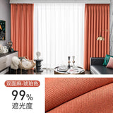 Boxtoday Ins Cotton Linen Full Blackout Living Room Curtain Light Luxury Thick Study Curtains Sunscreen Heat Insulation Bedroom Drapes