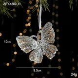 Boxtoday Christmas Tree Acrylic Toy Pendant Elk Bells Transparent Snowflake Pendants With Sequins Home Xmas Party Decor Accessories Props